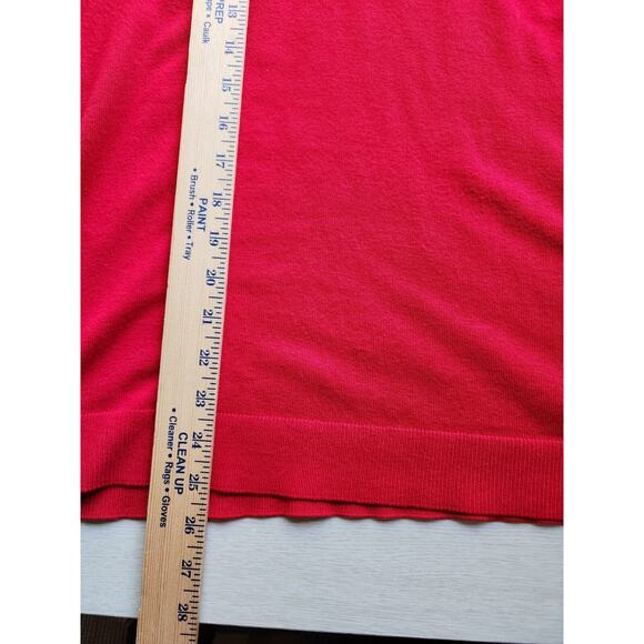 SWEATER/KNIT-CALVIN KLEIN-Red-Mock Turtleneck-Accent Buttons-Long Sleeves-X-LRG - Picture 11 of 14